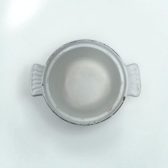 Vintage DRU Holland Blue Tulip Enamel Cast Iron #12 Round Baker Dutch Oven 70s - Picture 4 of 5